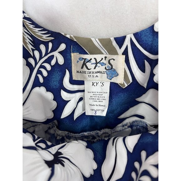 Kys Hawaiian Bungee Dress Girls 6 Blue Tropical Flowers  Hibuscus and Surfboard - Picture 6 of 7